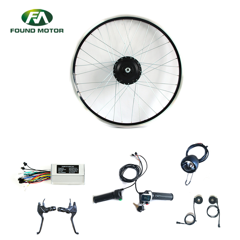 24'' 48V 350W BLDC Geared Motor Kit Electric Bike Bicycle Converison Kit with Optional Brake Lever