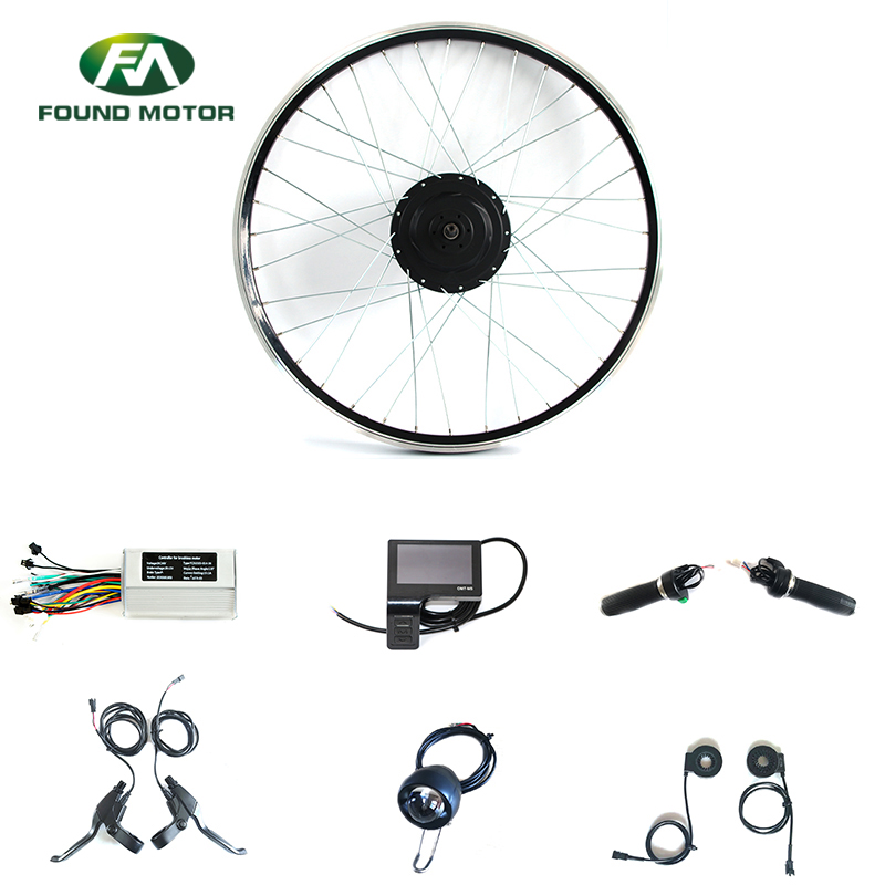 Electric Bicycle BLDC Geared Motor 48V 500W Electric Bike Conversion Kits with Optional Throttle