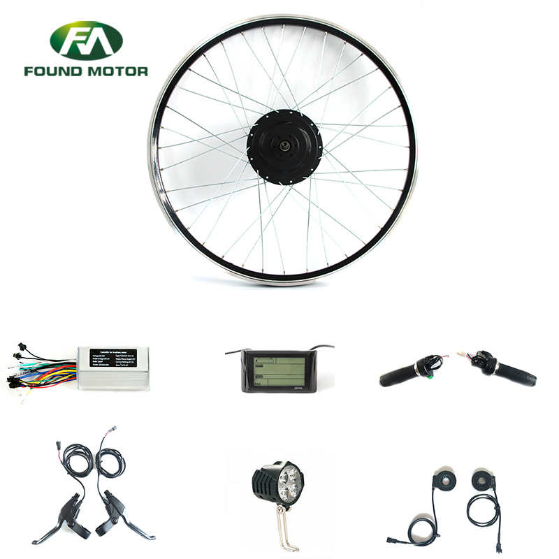 Electric Bicycle BLDC Geared Motor 48V 500W Electric Bike Conversion Kits with Normal Connectors