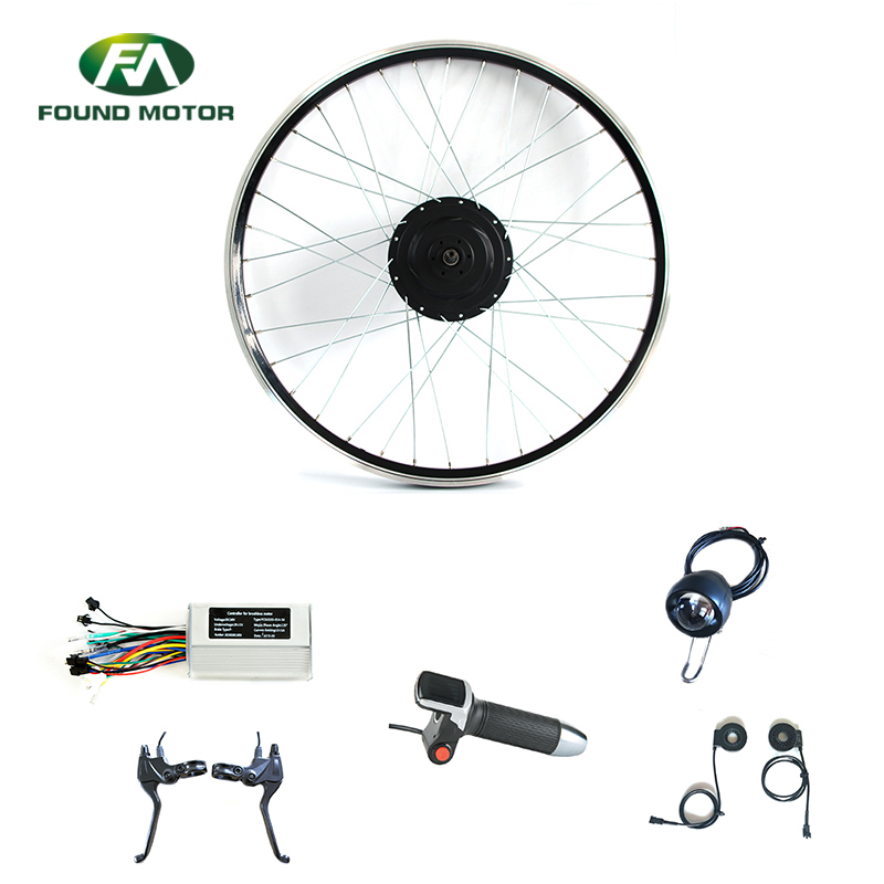 Electric Bicycle BLDC Geared Motor 48V 500W Electric Bike Conversion Kits with Optional Battery Indicate Throttle