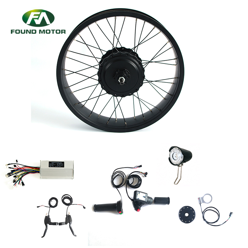 48V 350W BLDC geared Motor Electric Bike Conversion Kit with optional front light